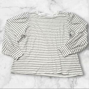 24/7 By Maurices White Green Striped Long Sleeve Top Size Xtra Large (XL) B50